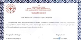 Özel Medikum Hastanesi’ne Anlamlı Teşekkür Belgesi